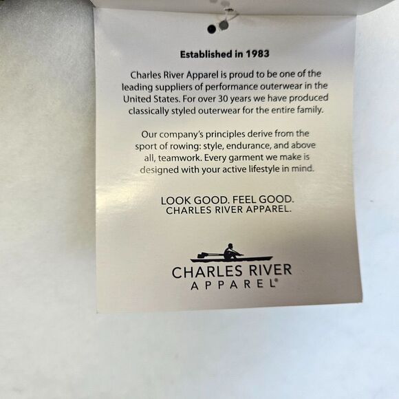 NEW Charles River Fleece‎ Lined Heritage Rib Knit Jacket Zip Logo Black Mens M - Picture 9 of 11